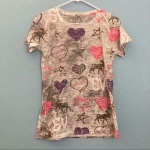 Heart & Stars Top - Pink/Gray - Blue 84 by Step Ahead